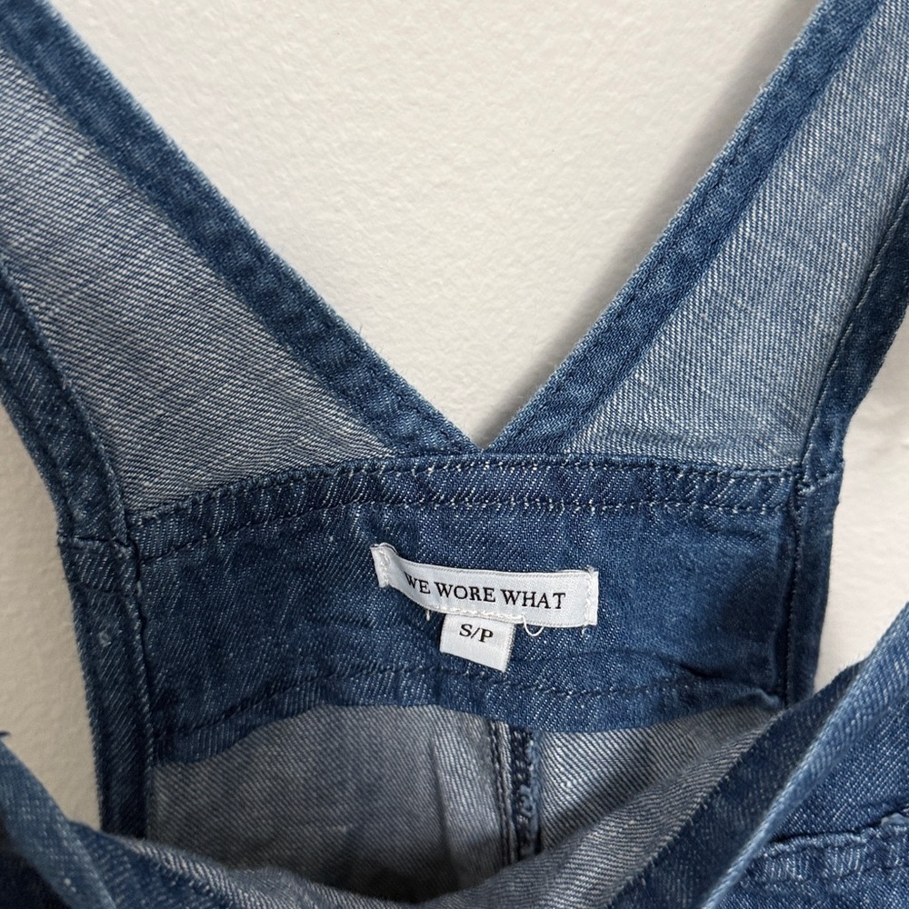Weworewhat Blue Linen Basic Short Overalls - image 4